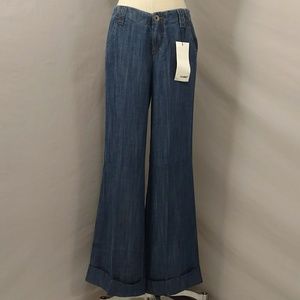 Retro Bell Bottom Blue Jeans w Cuffs Lyocell Denim Soft  NWT See Measurements